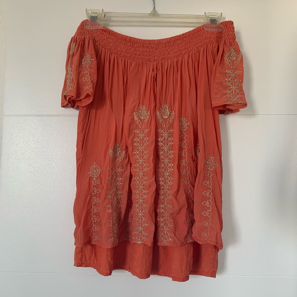 Off Shoulder Silk Top - image 1